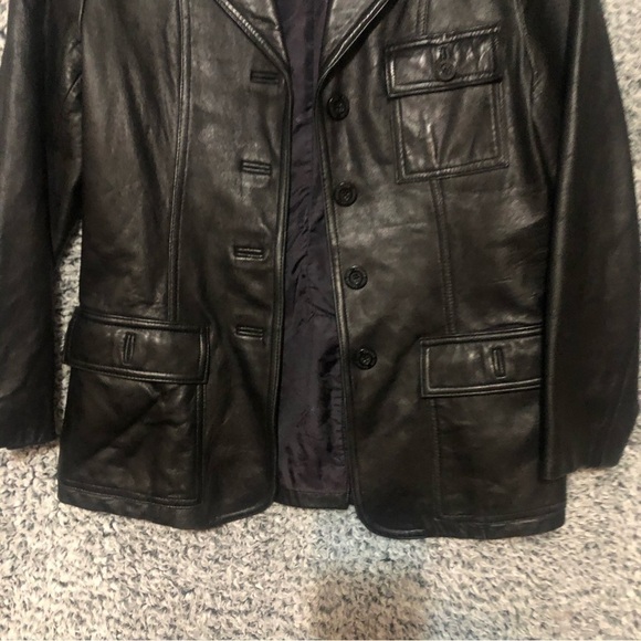 Kenneth Cole Reaction Ladies Brown Leather Jacket Blazer size Small - Picture 3 of 10